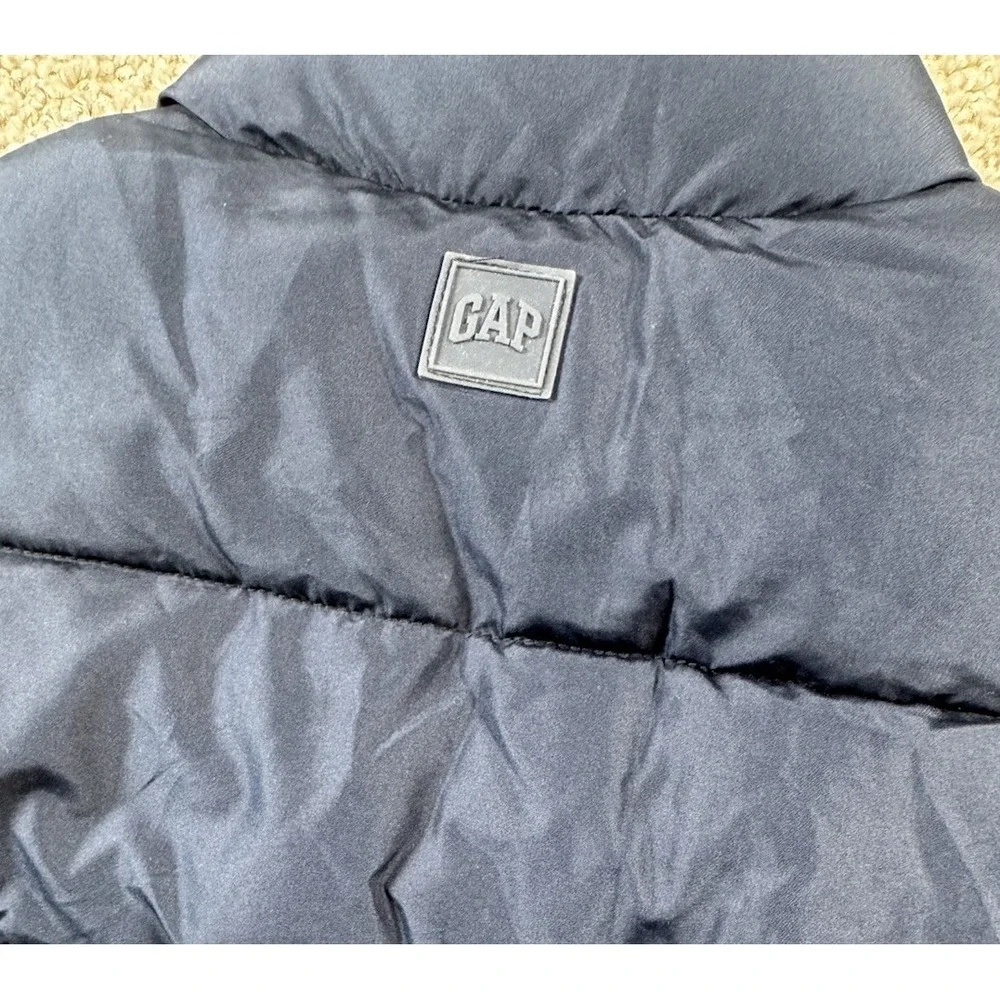 Baby Gap Toddler Puffer Vest Sleeveless Full Zip Snap Navy Blue 3T‎
